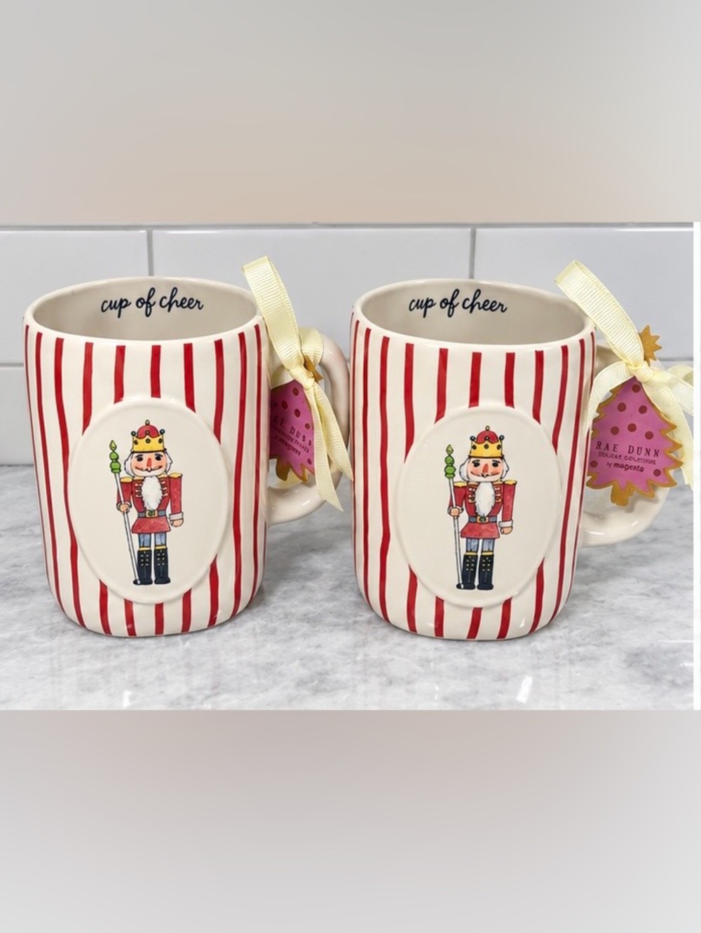 Rae Dunn CUP OF CHEER Nutcracker CHRISTMAS Holiday Collection Mug Red White NEW